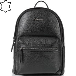 ДАМСКА РАНИЦА ОТ ЕСТЕСТВЕНА КОЖА-3139-ЕФЕКТНА-ЧЕРНА