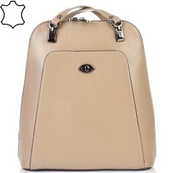 ДАМСКА РАНИЦА/ЧАНТА ПРЕЗ РАМО ОТ ЕСТЕСТВЕНА КОЖА-3132-БЕЖОВА