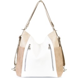 БЪЛГАРСКА ДАМСКА ЧАНТА/РАНИЦА-S1317-БЯЛО/БЕЖОВО