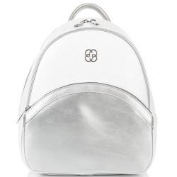 БЪЛГАРСКА ДАМСКА РАНИЦА-S1316-ПЕРЛА-БЯЛО/СРЕБЪРНО