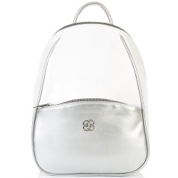 БЪЛГАРСКА ДАМСКА РАНИЦА-S1323-ПЕРЛА-БЯЛО/СРЕБЪРНО