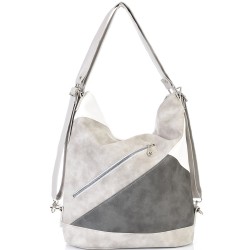 БЪЛГАРСКА ДАМСКА ЧАНТА/РАНИЦА-S1351-СИВО/БЯЛО