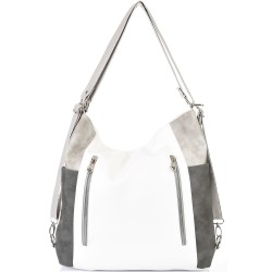 БЪЛГАРСКА ДАМСКА ЧАНТА/РАНИЦА-S1317-БЯЛО/СИВО