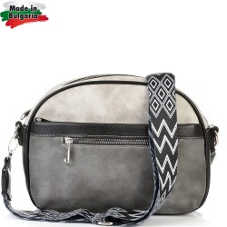ДАМСКА ЧАНТА ПРЕЗ РАМО-S1345-ЧЕРНО/СИВО