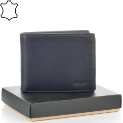 МЪЖКО ПОРТМОНЕ GRANDE ОТ ЕСТЕСТВЕНА КОЖА-1506-ТЪМНО СИНЬО