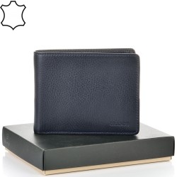 МЪЖКО ПОРТМОНЕ GRANDE ОТ ЕСТЕСТВЕНА КОЖА-1513-ТЪМНО СИНЬО