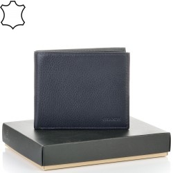 МЪЖКО ПОРТМОНЕ GRANDE ОТ ЕСТЕСТВЕНА КОЖА-1534-ТЪМНО СИНЬО