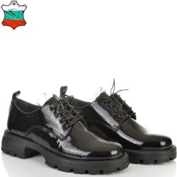 ДАМСКИ ОЛЕКОТЕНИ ОБУВКИ ОТ ЕСТЕСТВЕН ЛАК-D6063-ЧЕРНИ