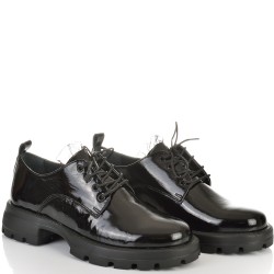 ДАМСКИ ОЛЕКОТЕНИ ОБУВКИ ОТ ЕСТЕСТВЕН ЛАК-D6063-ЧЕРНИ