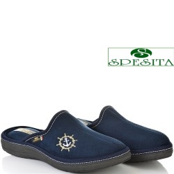 МЪЖКИ ПАНТОФИ НА АНАТОМИЧНО ХОДИЛО-129-ТЪМНО СИНИ