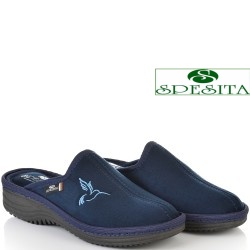 ДАМСКИ ПАНТОФИ НА АНАТОМИЧНО ХОДИЛО-102-ТЪМНО СИНИ