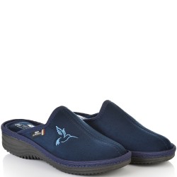 ДАМСКИ ПАНТОФИ НА АНАТОМИЧНО ХОДИЛО-102-ТЪМНО СИНИ
