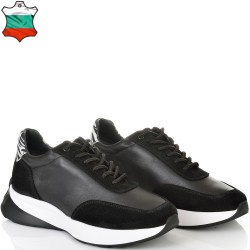 ДАМСКИ КЕЦОВЕ ОТ ЕСТЕСТВЕНА КОЖА-D6067-ЗЕБРА/ЧЕРНИ