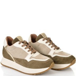 ДАМСКИ КЕЦОВЕ ОТ ЕСТЕСТВЕНА КОЖА-D7011-БЕЖОВО/ЗЕЛЕНО