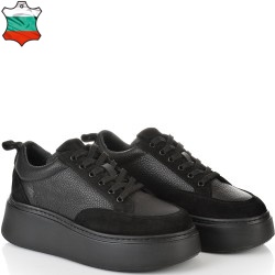 ДАМСКИ КЕЦОВЕ ОТ ЕСТЕСТВЕНА КОЖА-D7010-ЧЕРНИ