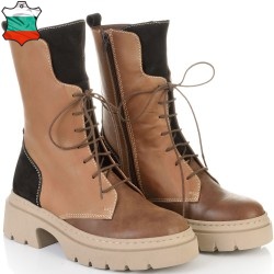 ДАМСКИ БОТИ ОТ ЕСТЕСТВЕНА КОЖА-НАБУК-ASTRA 45-1341-КАФЯВО/ЧЕРНО