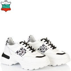 ДАМСКИ КЕЦОВЕ ОТ ЕСТЕСТВЕНА КОЖА И ВЕЛУР-D6065-ЛЕО/БЕЛИ