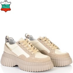 ДАМСКИ КЕЦОВЕ ОТ ЕСТЕСТВЕНА КОЖА-D4071-БЕЖОВИ