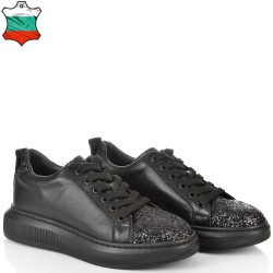 ДАМСКИ КЕЦОВЕ ОТ ЕСТЕСТВЕНА КОЖА-D6032-ЕФЕКТНИ-ЧЕРНИ