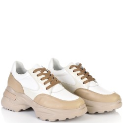 ДАМСКИ КЕЦОВЕ ОТ ЕСТЕСТВЕНА КОЖА-D6030-БЕЖОВО/БЯЛО