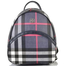 БЪЛГАРСКА ДАМСКА РАНИЦА-S1316-КАРЕ-ТЪМНО СИНЯ