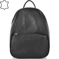 БЪЛГАРСКА ДАМСКА РАНИЦА ОТ ЕСТЕСТВЕНА КОЖА-S1323-ЧЕРНА