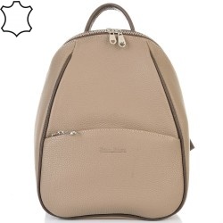 БЪЛГАРСКА ДАМСКА РАНИЦА ОТ ЕСТЕСТВЕНА КОЖА-S1323-ТАУПЕ