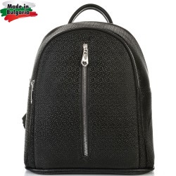 БЪЛГАРСКА ДАМСКА РАНИЦА-S1332-ЕФЕКТНА КОЖА-ЧЕРНА