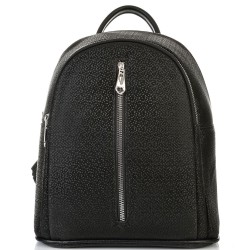 БЪЛГАРСКА ДАМСКА РАНИЦА-S1332-ЕФЕКТНА КОЖА-ЧЕРНА