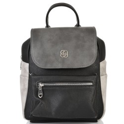 БЪЛГАРСКА ДАМСКА РАНИЦА-S1353-ЧЕРНО/СИВО