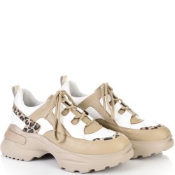 ДАМСКИ КЕЦОВЕ ОТ ЕСТЕСТВЕНА КОЖА-D6040-БЯЛО/БЕЖОВО