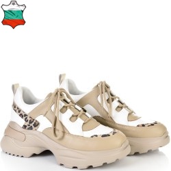 ДАМСКИ КЕЦОВЕ ОТ ЕСТЕСТВЕНА КОЖА-D6040-БЯЛО/БЕЖОВО