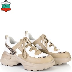 ДАМСКИ КЕЦОВЕ ОТ ЕСТЕСТВЕНА КОЖА-D6040-БЯЛО/БЕЖОВО