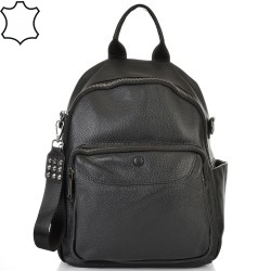 ДАМСКА РАНИЦА ЕСТЕСТВЕНА КОЖА-109-41-ЧЕРНА