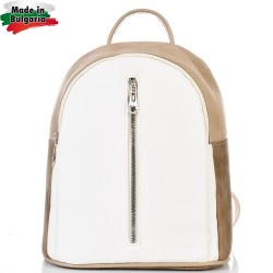 БЪЛГАРСКА ДАМСКА РАНИЦА-S1332-БЯЛО/БЕЖОВО