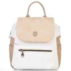 БЪЛГАРСКА ДАМСКА РАНИЦА-S1353-БЯЛО/БЕЖОВО