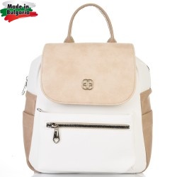 БЪЛГАРСКА ДАМСКА РАНИЦА-S1353-БЯЛО/БЕЖОВО