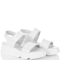 ДАМСКИ САНДАЛИ НА ПЛАТФОРМА ОТ ЕСТЕСТВЕНА КОЖА-25276-1584-БЕЛИ