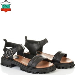 ДАМСКИ САНДАЛИ ОТ ЕСТЕСТВЕНА КОЖА-TMS-024-1609-ЧЕРНИ