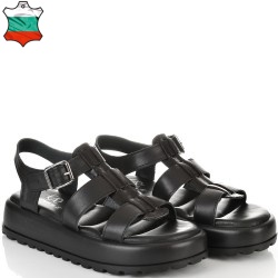 ДАМСКИ САНДАЛИ НА ПЛАТФОРМА ОТ ЕСТЕСТВЕНА КОЖА-7002-199-ЧЕРНИ