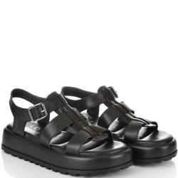 ДАМСКИ САНДАЛИ НА ПЛАТФОРМА ОТ ЕСТЕСТВЕНА КОЖА-7002-199-ЧЕРНИ