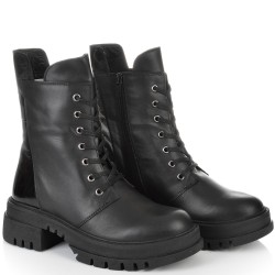 ДАМСКИ БОТИ ОТ ЕСТЕСТВЕНА КОЖА/ЛАК-TAYRA 03-ЧЕРНИ