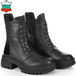 ДАМСКИ БОТИ ОТ ЕСТЕСТВЕНА КОЖА/ЛАК-TAYRA 03-ЧЕРНИ