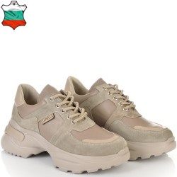 ДАМСКИ КЕЦОВЕ ОТ ЕСТЕСТВЕНА КОЖА С ВЕЛУР-D5063-ТАУПЕ