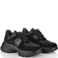 ДАМСКИ КЕЦОВЕ ОТ ЕСТЕСТВЕНА КОЖА С ВЕЛУР-D5063-ЧЕРНИ