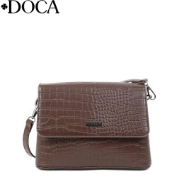ДАМСКА ЧАНТА ПРЕЗ РАМО DOCA-20920-КАФЯВА
