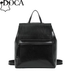 ДАМСКА РАНИЦА ОТ ЕСТЕСТВЕНА КОЖА DOCA-22278-ЧЕРНА