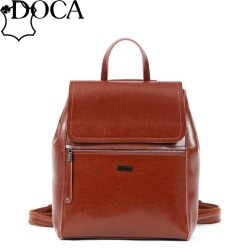 ДАМСКА РАНИЦА ОТ ЕСТЕСТВЕНА КОЖА DOCA-22279-КАФЯВА