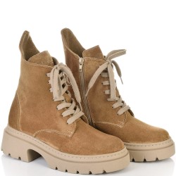 ДАМСКИ БОТИ ОТ ЕСТЕСТВЕН ВЕЛУР-315-БЕЖОВИ