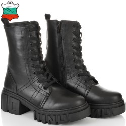 ДАМСКИ БОТИ ОТ ЕСТЕСТВЕНА КОЖА-SNOW-1615-ЧЕРНИ